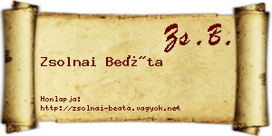 Zsolnai Beáta névjegykártya