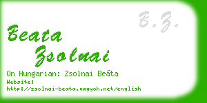 beata zsolnai business card